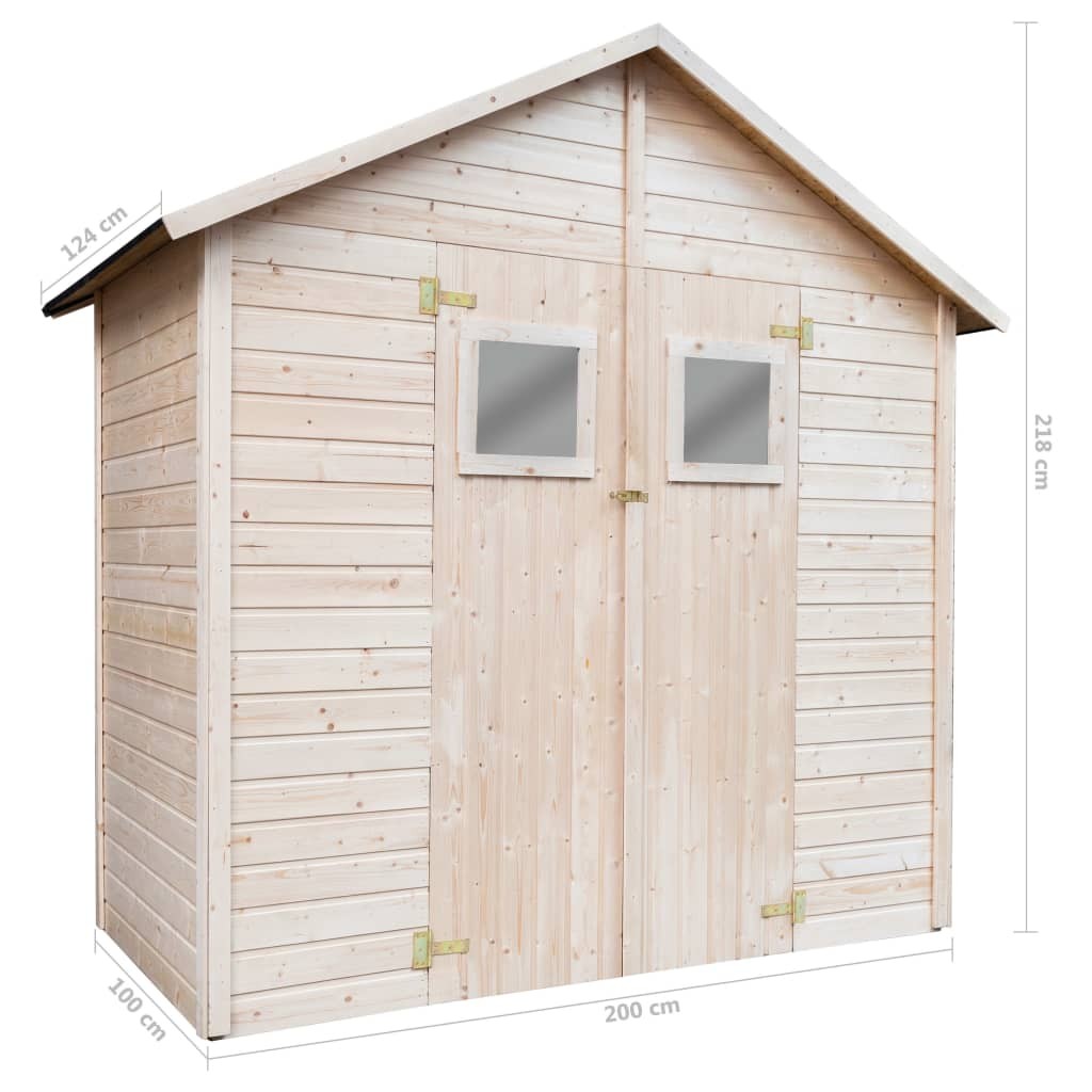 Garden Storage Shed 226x124x218 cm Wood